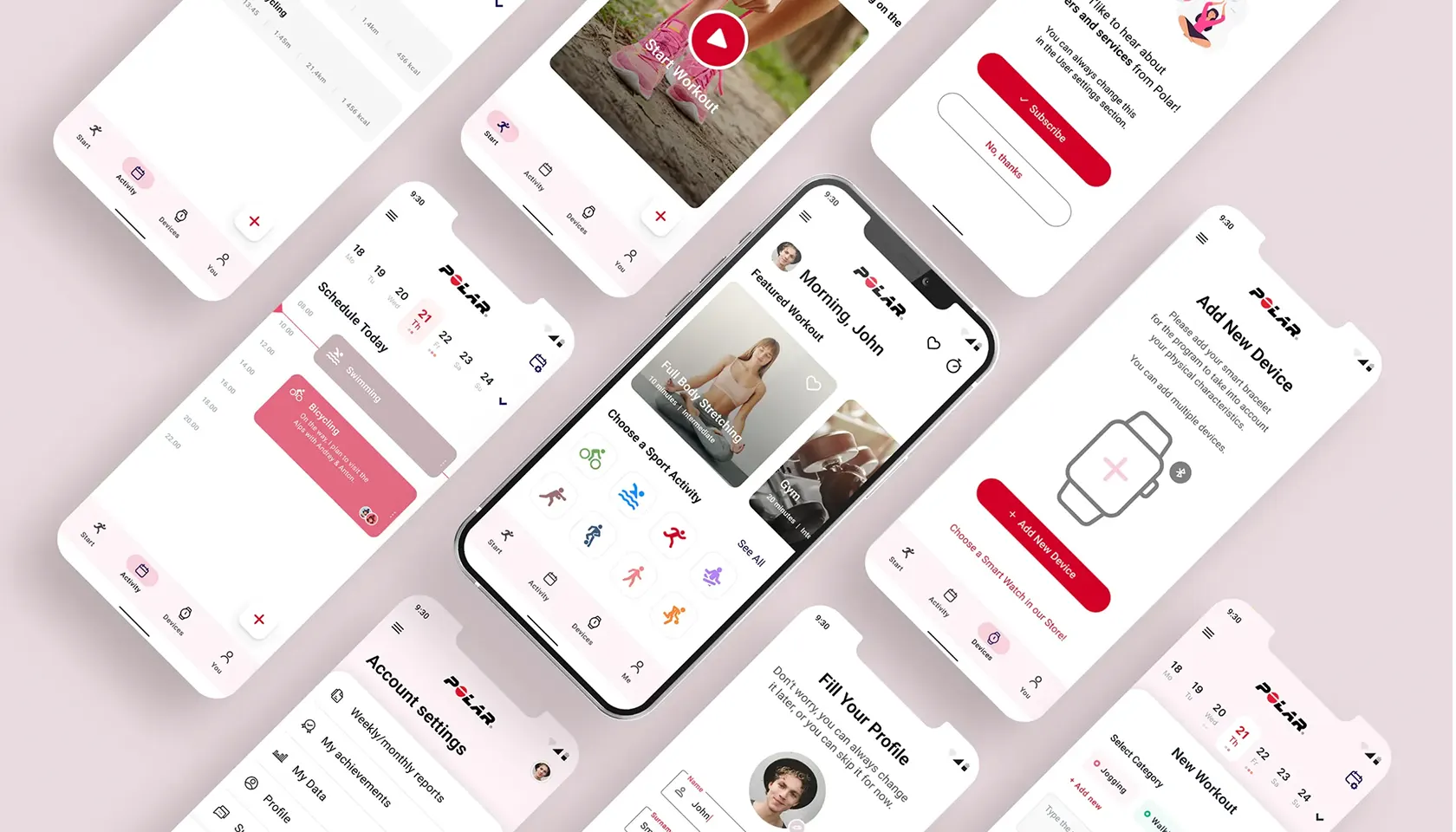 Redesign sport application for Polar.com