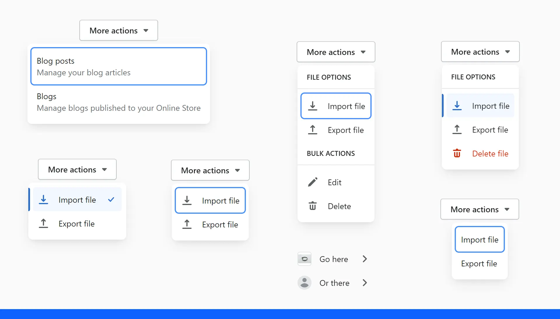 shopify actions list