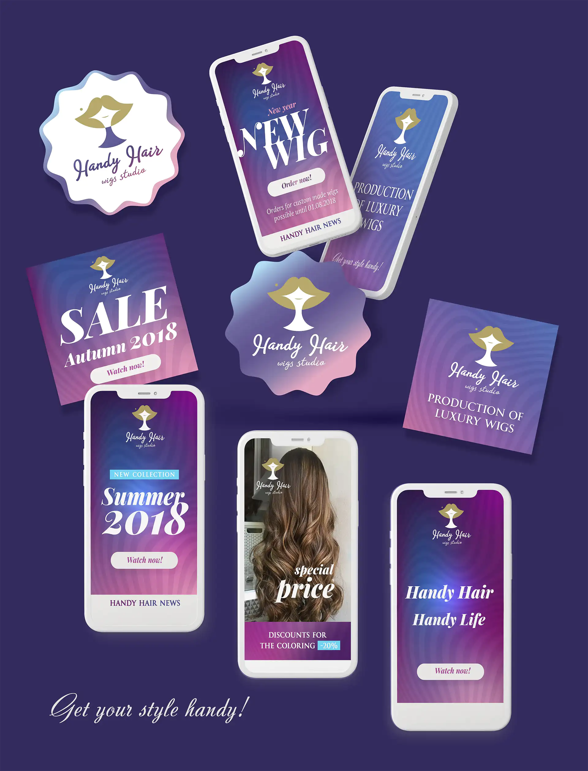 sale hair wigs social media design